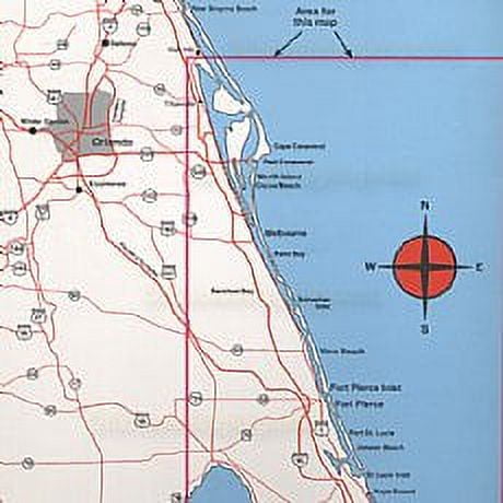 Top Spot Fishing Map East Florida - Port Canaveral & Lake Worth Inlet, N220  