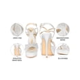 thumbnail image 4 of BLISSFUL STEP Rhinestone Slingback Strap Platform Stiletto Heel Sandals for Women Silver (Size 8.5), 4 of 7