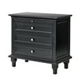 thumbnail image 4 of Tina's Home Farmhouse Black Soild wood End Tables with Charging Station, 3 Drawer Side Table with Pull-Out Tray for Living Room, Small Spaces, 4 of 7