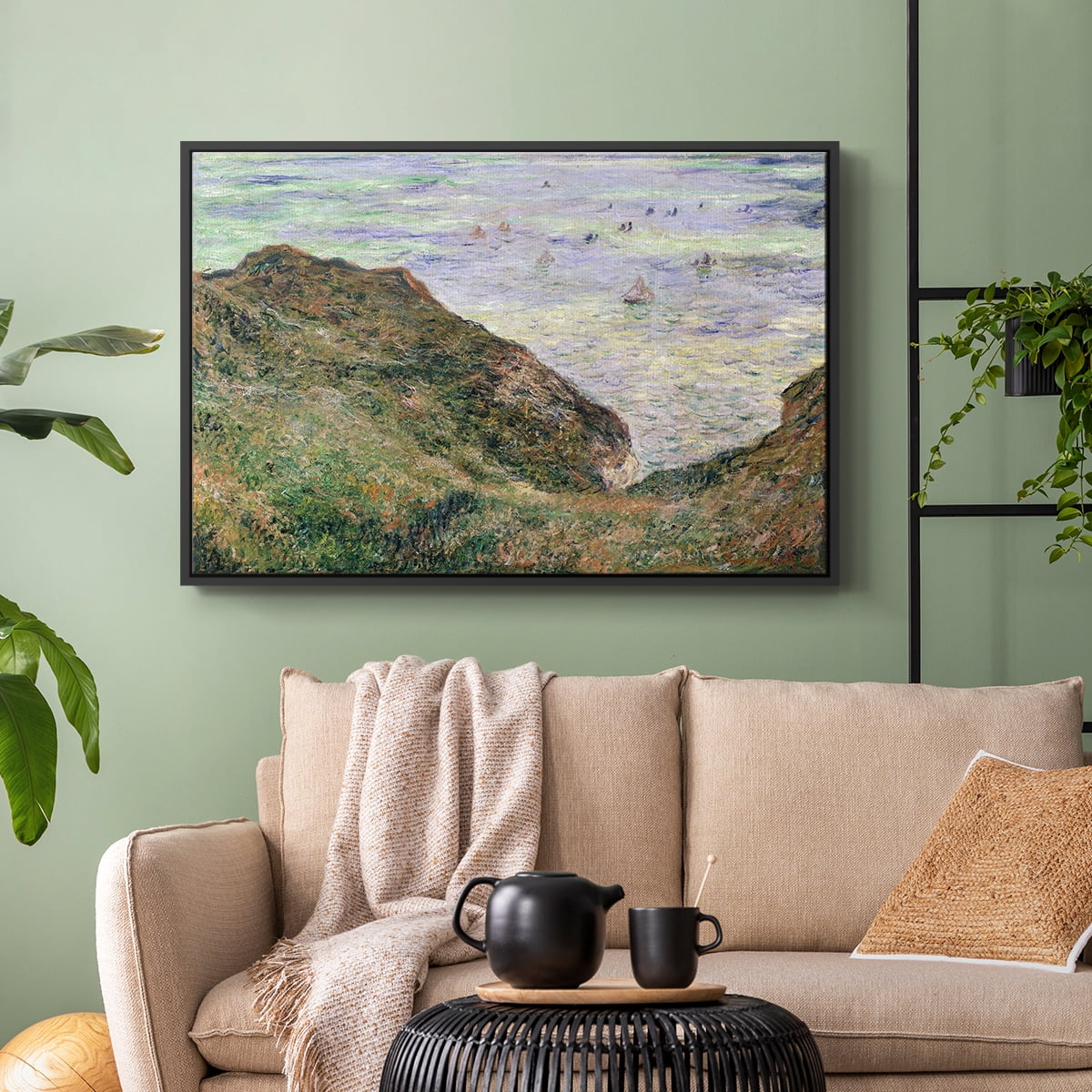 Vintage Landscape-CLI By Wexford Home Framed in Black Wood Gallery Wrapped Canvas 25 in. x 37 in.