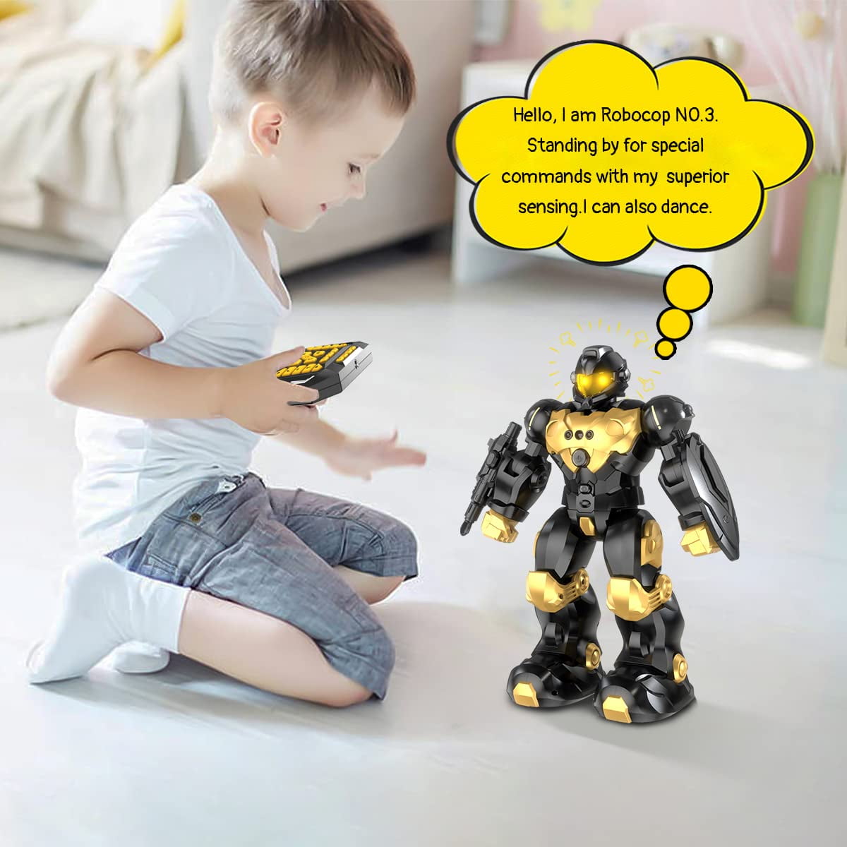 RC Robot Toys for Kids 3 4 5 6 7 8, Smart Programmable Robot with Gesture Sensing, Remote Control Robot for Boys Girls Age 3 4 5 6 7 8-12, Rechargeable