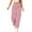 Pink, variant on Women's Cargo Style Straight Leg Pants with Elastic Waist and Multiple Pockets Comfortable Loose Fit Trousers
