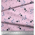 thumbnail image 3 of Soimoi Modal Satin Fabric Airplane,Guitar Wire & Notes Musical Instrument Print Fabric by Yard 42 Inch Wide, 3 of 3