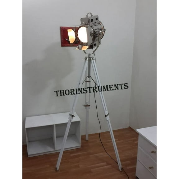Hollywood Replica Chrome Spot Light Lam,p With White tripod Stand