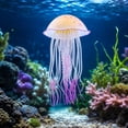 thumbnail image 2 of Soft Clear Silicone Artificial Jellyfish Aquarium Decor, Blue 4.53X2.56 Inch Light Reflection Fade Resistant Non-Toxic Fish Safe Landscape Ornament for Glass Fish Tank Aquascaping,Pink, 2 of 7