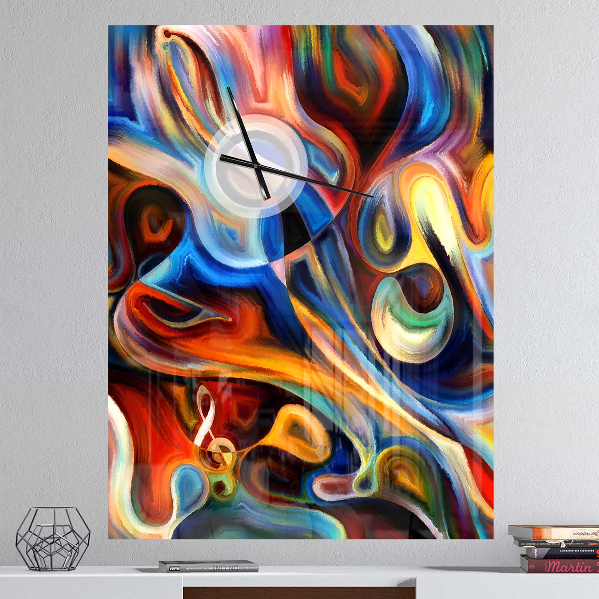 Designart 'Abstract Music and Rhythm' Modern Wall Clock