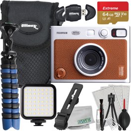 Fujifilm Instax Mini EVO Hybrid Camera Bundle - Black Camera + 60 Film Sheets + 32GB Card + Case & More