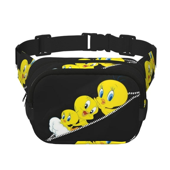 Tweetybird Waist Bag for Women Men Adjustable Strap Crossbody Square Double Layer Fanny Pack