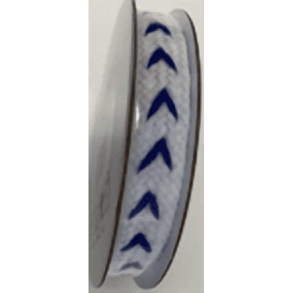 Hillfolk White and Navy V Stitch Trim, 0.5 Inch Width, 2 Yards Length