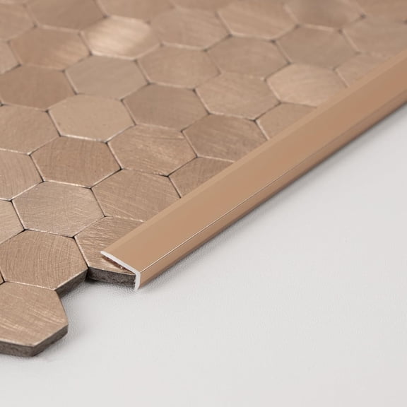 Peel and Stick Metal Edge for Hexagon Tiles (Brushed Black,10 Piece)