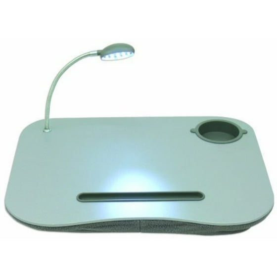 Multi Purpose Lap Desk Equipped With Built In Foam Cushion Pen Holder Cup And Adjule Led Lamp