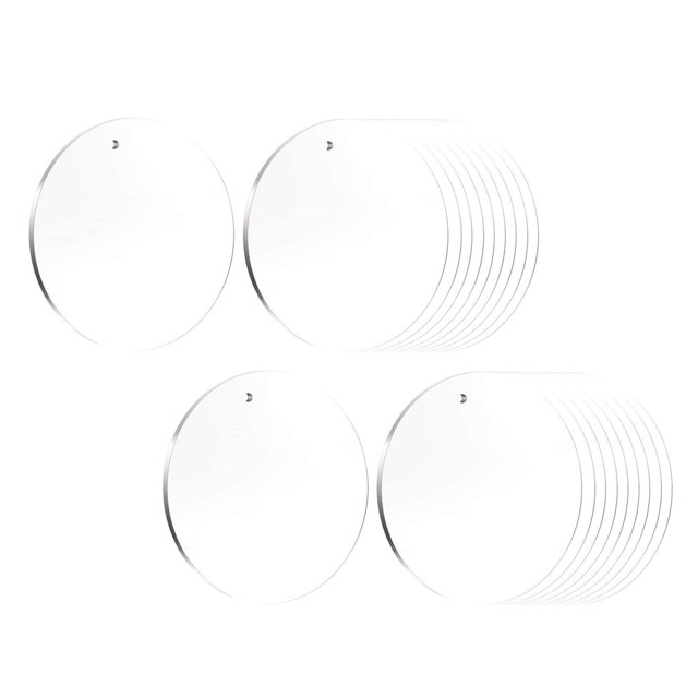 20 Discos Circulares Transparentes Acrílicos DIY, Llaveros En Blanco, Colgantes Redondos De Joyería DIY Sunnimix Espacios en blanco de acrílico del llavero
