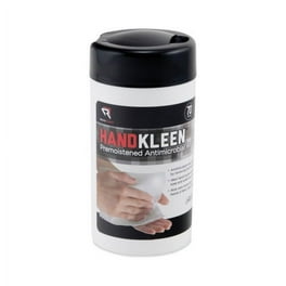 HandKleen Premoistened Antibacterial Wipes, Cloth, 5.5 x 6.5, Unscented, White, 70/Tub HandKleen Premoistened Antibacterial Wipes, Cloth, 5.5 x 6.5, Unscented, White, 70/Tub