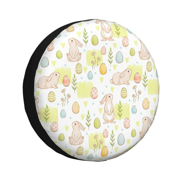 Vsdgher Easter Rabbit for Spare Tire Cover, Tire Wheel Protector Wheel Cover Fit for Truck,Trailer,RV,SUV,Camper and Most Vehicle-14 inch