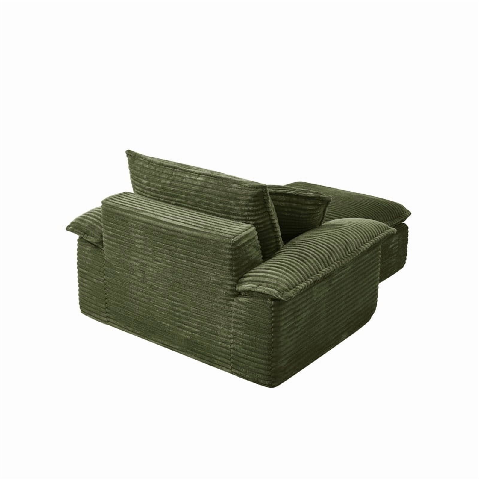 Oversized Single Sofa Chair with Movable 2-Layer Ottoman Set, Chaise Lounge Lazy Sofa, Modular Accent Floor Sofa