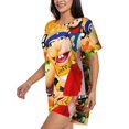 thumbnail image 2 of Saiise Sml Jeffy J Pajamas Sets for Women Soft Short-Sleeved Pjs with Lounge Shorts Two Piece Sleepwear S-4XL, 2 of 7