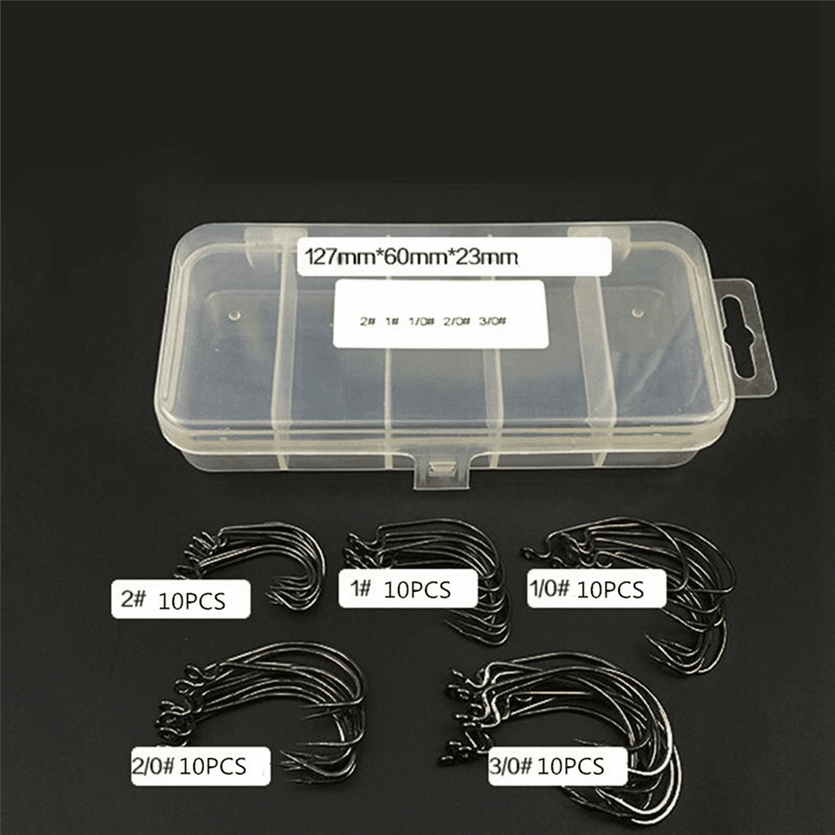 510Pcs Fishing Hooks High Carbon Steel Worm Senko Bait Jig Fish Hooks with Plastic Box