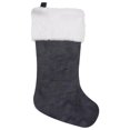 thumbnail image 2 of Christmas Stocking Personalized Monogram, 20 Inches Family Initial Xmas Stockings, Super Soft White Plush Cuff with Deluxe Grey Velvet Body and Gold Letter, 2 of 9