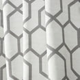 thumbnail image 2 of Nicole Miller Hexa Geometric Print Hidden Tab/Rod Pocket Top Light Filtering Curtain Panel Pair, 54"x96", Black Pearl, 2 of 7