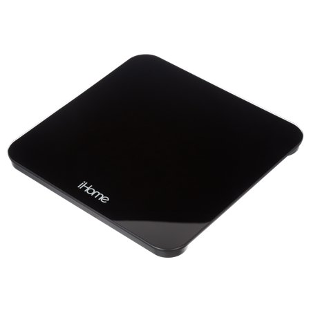 IHOME DIGITAL BATTERY POWERED BATHROOM SCALE WITH FIT+ PERSONAL COACH APP, FSA AND HSA ELIGIBLE, BLACK, 397 LBS CAPACITY