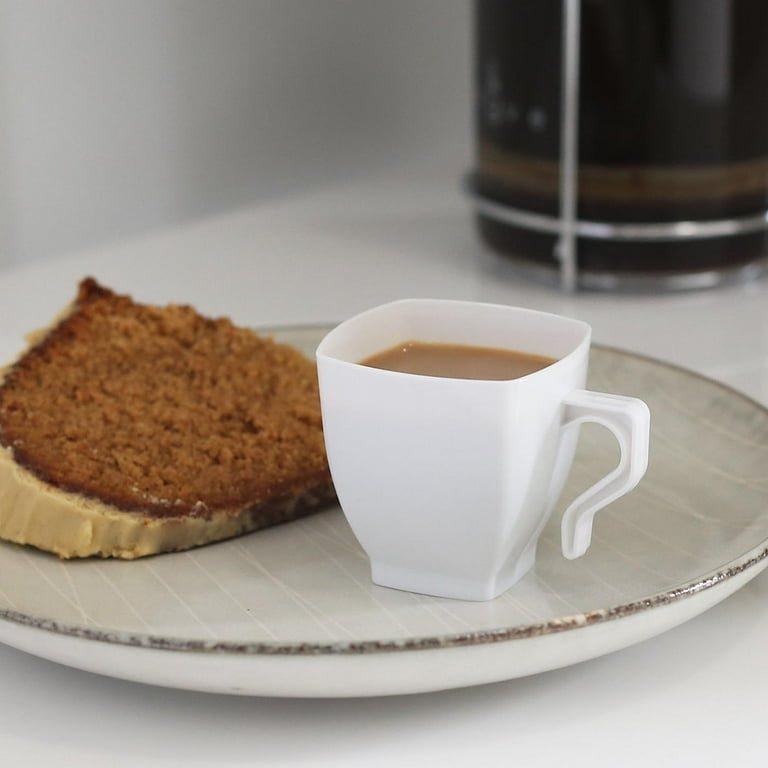 5 oz Square Disposable Plastic Coffee Mugs Espresso Cups