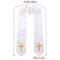 thumbnail image 2 of Reversible Embroidery Clergy Stole with Crossed Design Tassels for Priests Pastors Services Religious Ceremonies Reversible Clergy Stole, 2 of 7