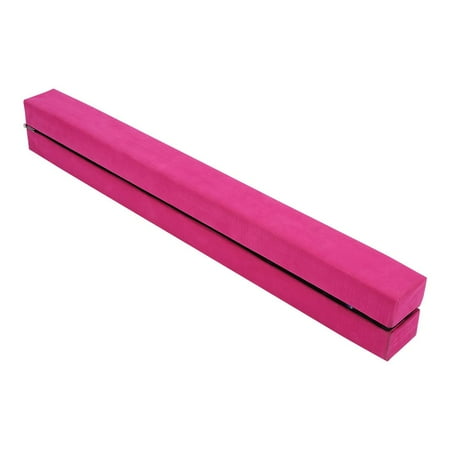 Balance Beam Qiilu 7FT Folding Floor Balance Beam Gymnastics Beam Training Equipment For Gymnastics Beginners Suspension beam Pink
