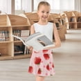 thumbnail image 6 of Girls' Skorts Elastic Waist Skorts with Inner Shorts Athletic Workout Shorts Skirts Strawberry and Pink Polka Large, 6 of 9