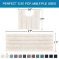 thumbnail image 2 of Bathroom Rugs Bath Rug Set 2 Piece Bathroom Contour Rug Toilet Mat Sets Non Slip Contour Bath Rug Ultra Thick Water Absorbent Striped Bath Mats Washable(47" x 17" Plus 20" x 20" U, Ivory), 2 of 6