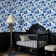 thumbnail image 4 of Peel and Stick Wallpaper Blue White Floral Butterflies Watercolor Style Wall Mural 17.7in x 9.8ft Self Adhesive Removable Wall Paper Renter Friendly Wallpaper for Nursery Bedroom Cabinets, 4 of 8