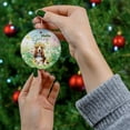 thumbnail image 4 of Basset Hound Hello Spring Time Flower Floral Nature Ceramic Round Ornament Bassets Dog Breed Lovers Gifts Idea Home Tree Decor - 02031, 4 of 5