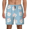 thumbnail image 3 of Uemuo Cartoon Sushi Pattern Mens Swim Trunks Quick Dry Board Shorts with Mesh Lining, Stretch Beach Shorts Quick Dry No-Chafing Board Shorts-Large, 3 of 9