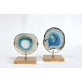 thumbnail image 4 of Creative Co-op DA4784 Tranche de Pierre Agate Décorative sur Support en Métal, Bleu, 4 of 4
