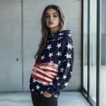 thumbnail image 2 of SCRAWLGOD American Flag Pullover Hoodies for Women Oversized Sweatshirt Graphic Design Long-Sleeve Sportswear Hoodie Women Comfortable Hooded Sweater Women 4th of July Size 2XL, 2 of 7