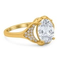 thumbnail image 2 of Yellow Tone, Simulated Cubic Zirconia Size-6 Oval Art Deco Wedding Engagement Bridal Ring 925 Sterling Silver, 2 of 7