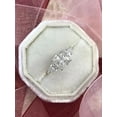 thumbnail image 2 of solitaire jewels 2CT Cushion Moissanite 3 Stone Engagement Ring For Women, 18K White Gold, 2 of 6