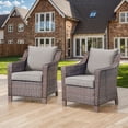 thumbnail image 4 of POCASSY Outdoor Chairs Set of 2 with All Weather Resistant Brown Rattan and Deep Seat High Back, Patio Furniture Set for Balcony, Backyard, Garden,Gray, 4 of 14