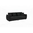 thumbnail image 7 of 86.6 inch Teddy Fleece Black Sofa | Compact Space Saving | 4 Pillows, 7 of 7