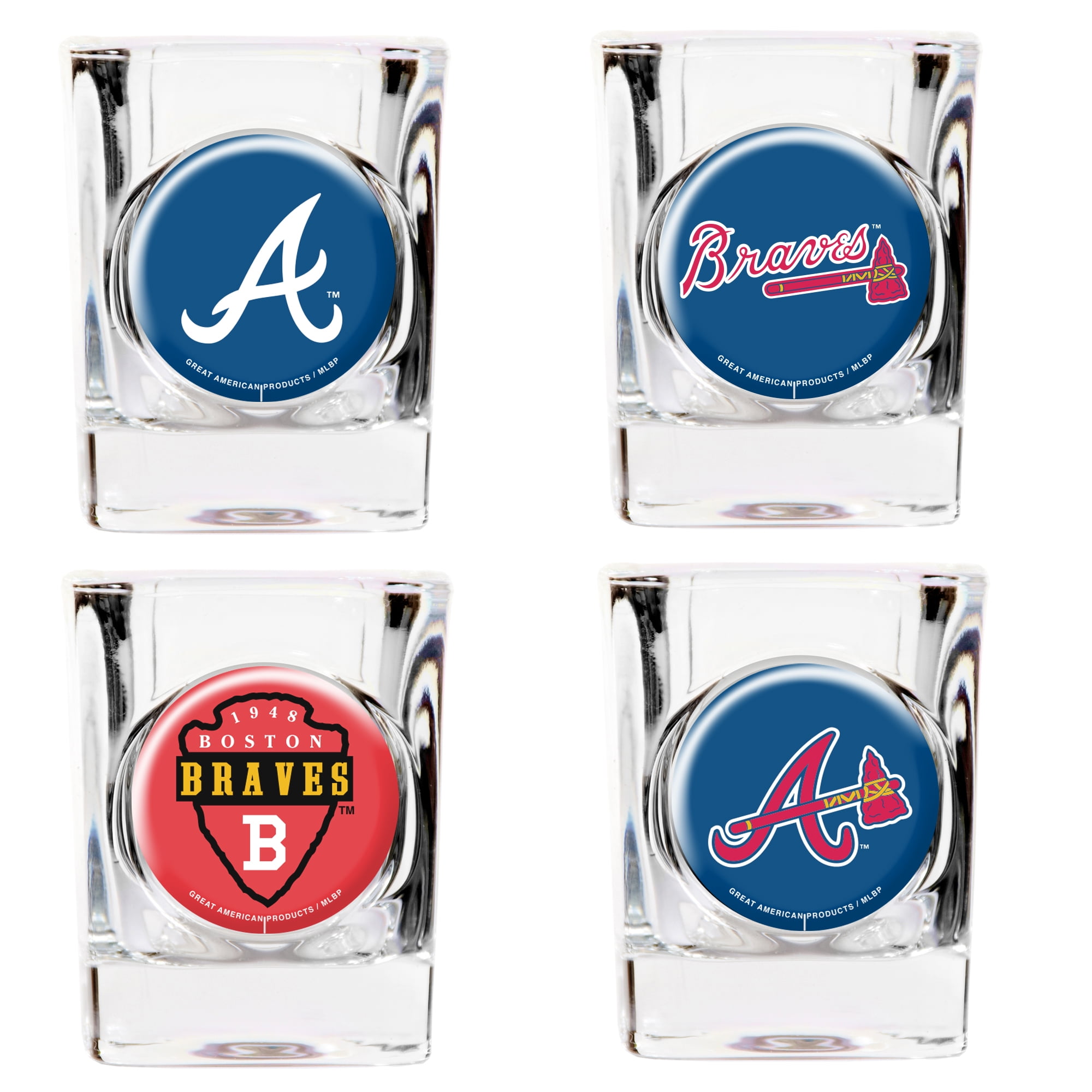 Atlanta Falcons 4 Piece Square Shot Glass Set w//Individual Logos