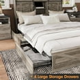 thumbnail image 6 of Vabches Twin Size Bed Frame with 4 Drawers, Metal Platform Bed with LED Lights, Charging Station and Bookcase Headboard, No Box Spring Needed, 6 of 7