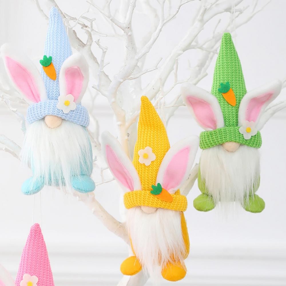 2PACK Easter Bunny Gnomes Spring Gifts Decor, Elf Dwarf Ornaments Valentine Gnome Plush Handmade Gifts for Valentine's Day - image 5 of 10