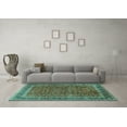 thumbnail image 3 of Ahgly Company Indoor Rectangle Persian Turquoise Blue Traditional Area Rugs, 7' x 9', 3 of 4