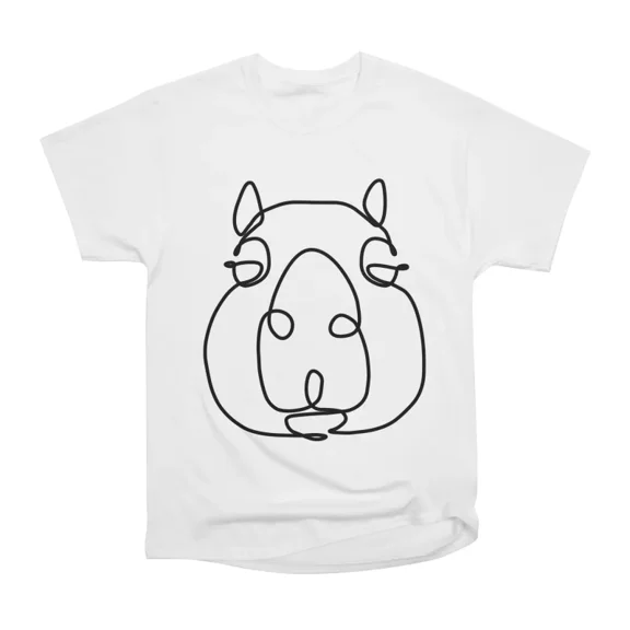 One Line Capybara T-Shirt Tee Gift For Him Merch For Her Apparel For Friend
