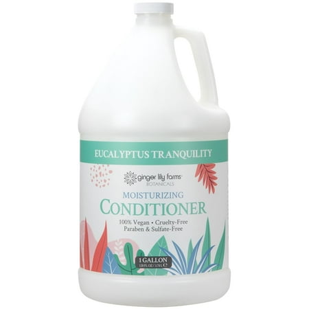 Ginger Lily Farms Botanicals Moisturizing Conditioner for Dry Hair, Eucalyptus Tranquility, 100% Vegan & Cruelty-Free, 1 Gallon (128 fl oz) Refill