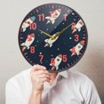 thumbnail image 6 of Yayeee Wall Clock Battery Operated 11.9" Silent Quartz Non-Ticking for Living Room Decor, Rocket Pattern, 6 of 8