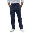 thumbnail image 3 of DDAPJ pyju Open Bottom Sweatpants for Men Cotton Casual Athletic Pants Lightweight Drawstring Pull On Pants with Pockets Dark Blue XXXL, 3 of 8