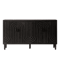 thumbnail image 4 of Tcbosik 4-Door Buffet Sideboard, Modern Storage Cabinet with Adjustable Shelves, Coffee Bar Cabinet, Cupboard for Kitchen, Dining Room, Living Room, Black, 4 of 8