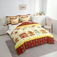 thumbnail image 3 of Manfei Child Gingerbread Man Twin Bedding Sets 7-Piece, Yellow Red Cartoon Bedding Comforter Set, Kawaii Christmas Snowman Reversible Sheet Sets, Ultra Soft Home Decor, 3 of 7