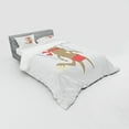 thumbnail image 2 of Ambesonne Cat Bedding Set 4 Pcs, Samurai Figh Kitty Ninja, Queen, Red Brown, 2 of 2