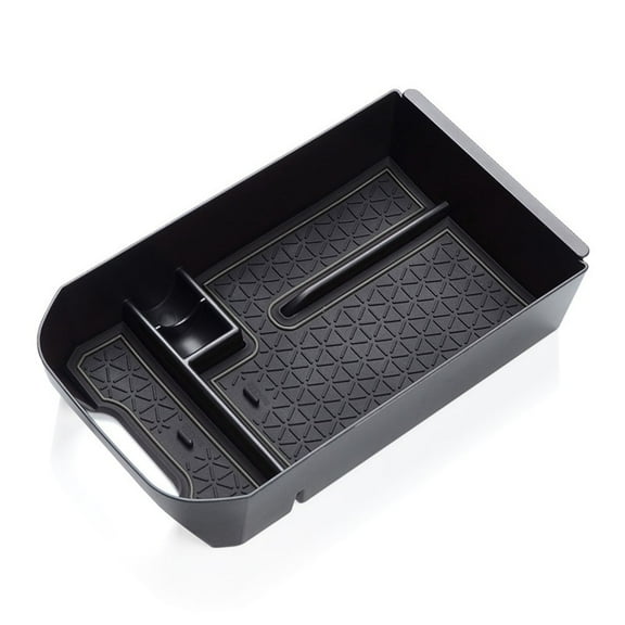 1Pcs Car Storage Box With Rubber Pad For Toyota For Rav4 2019-2022 Black Center Console Armrest Hidden Storage Container